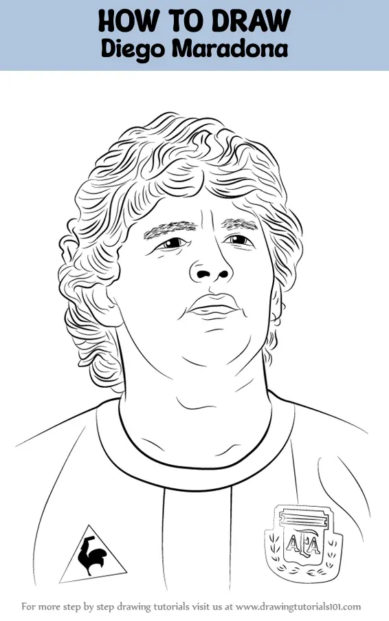 How to Draw Diego Maradona (Footballers) Step by Step ...