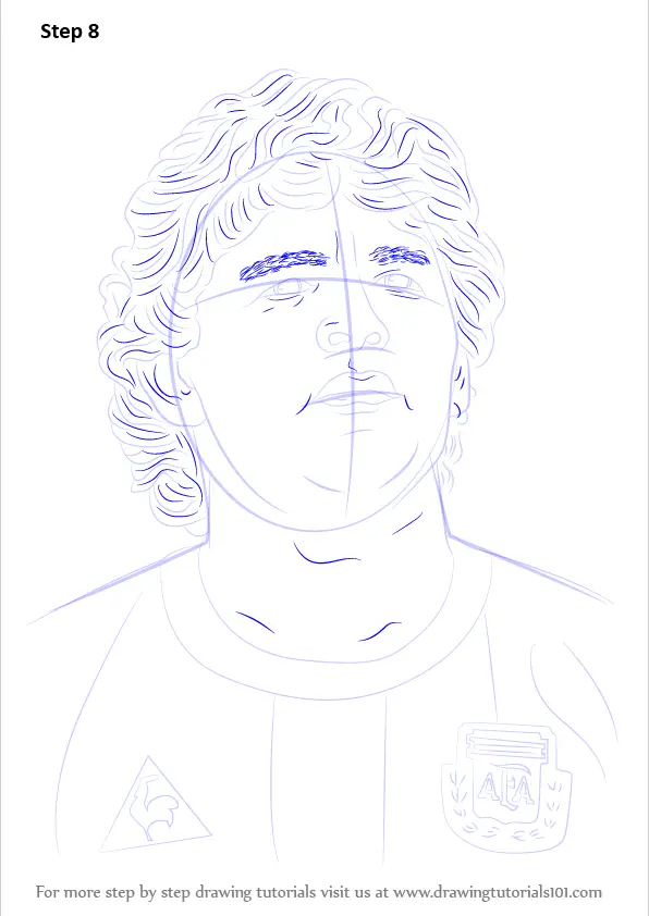 Learn How to Draw Diego Maradona (Footballers) Step by ...