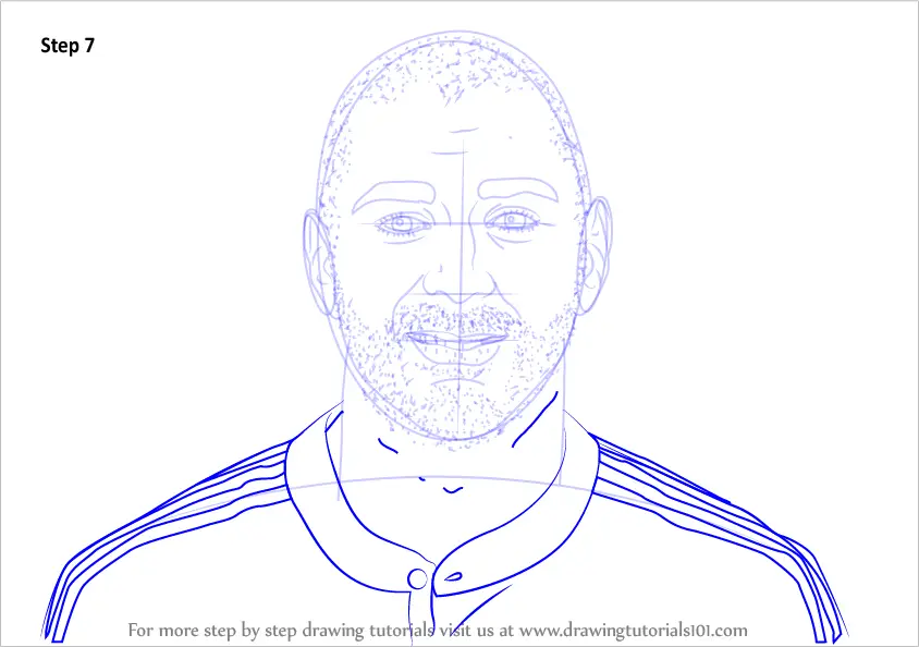 Step by Step How to Draw Karim Benzema : DrawingTutorials101.com