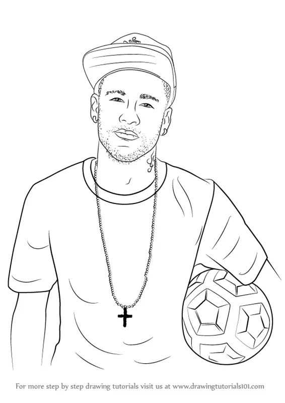 How To Draw Neymar Jr  Drawing Tutorial step by step easy   YouTube