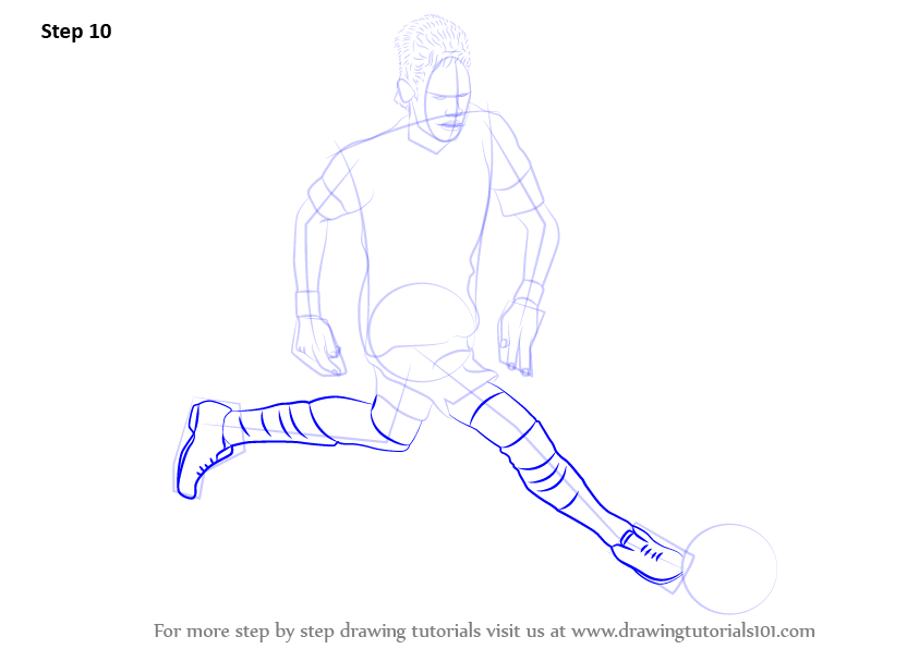 Learn How to Draw Neymar Footballers Step by Step 