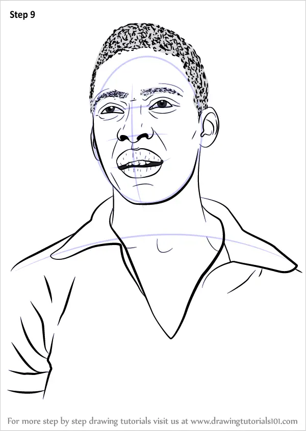 Learn How to Draw Pele Footballers Step by Step Drawing Tutorials