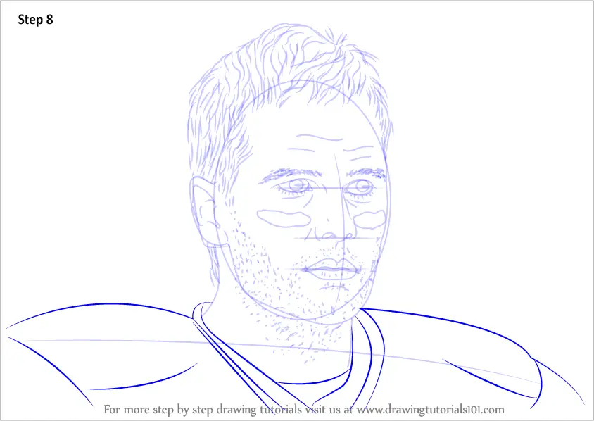 Step by Step How to Draw Tom Brady : DrawingTutorials101.com
