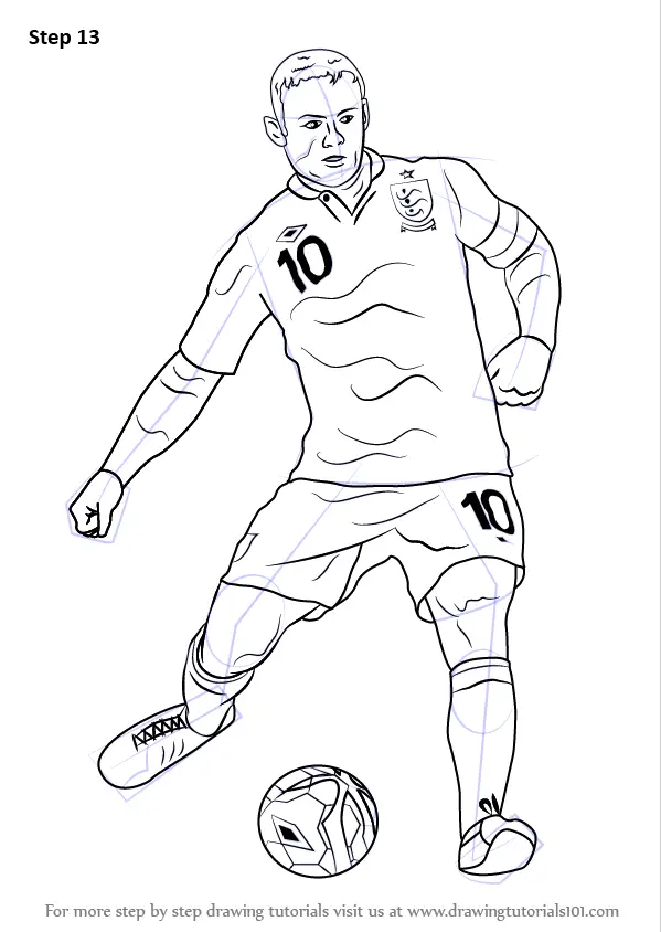 Learn How to Draw Wayne Rooney (Footballers) Step by Step Drawing