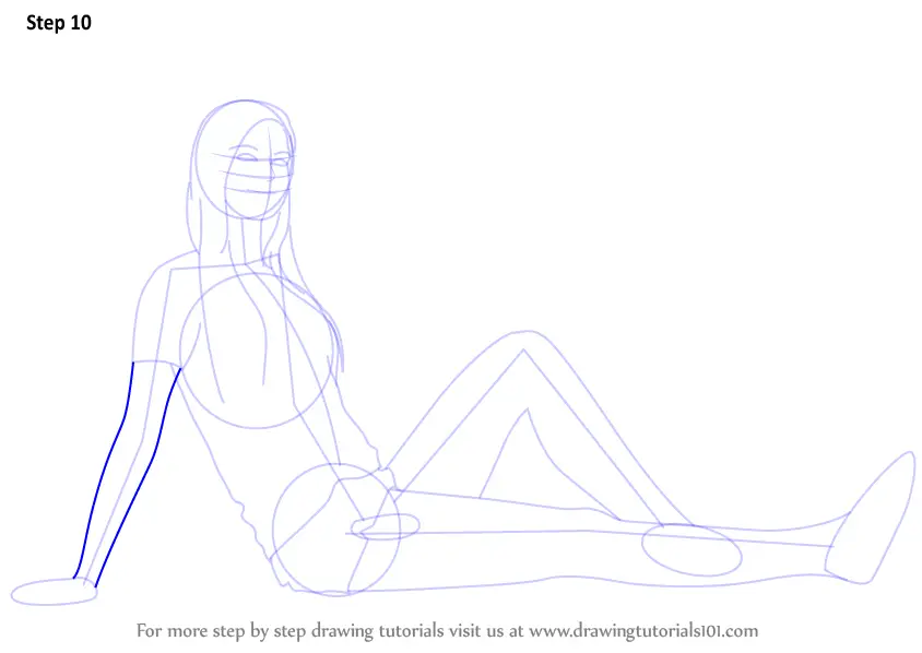 Sitting Anime Girl Coloring Page  Easy Drawing Guides