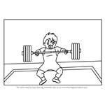 How to Draw a Boy Lifting Weight