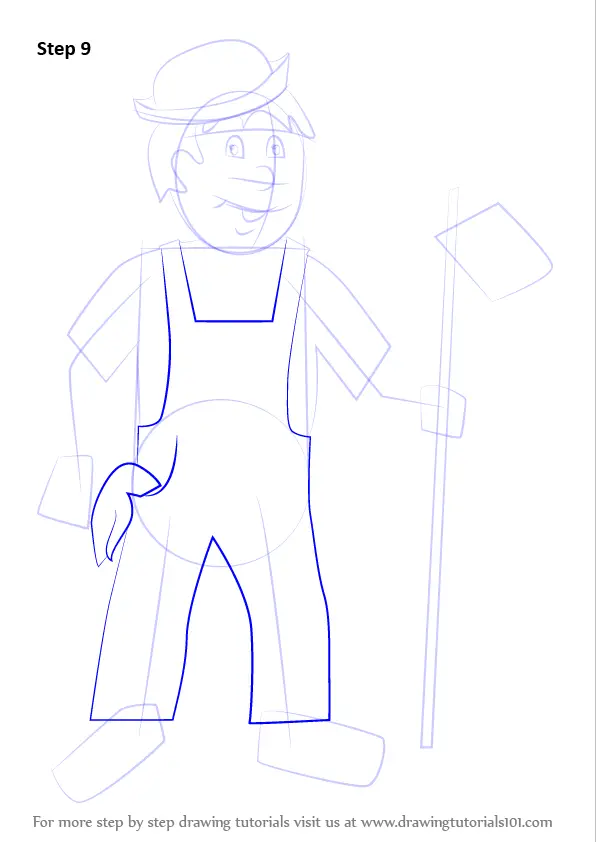 Learn How to Draw a Farmer for Kids (Other Occupations) Step by Step