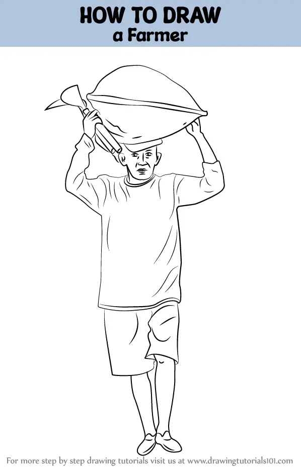 Single one line drawing farmer with gesture Vector Image