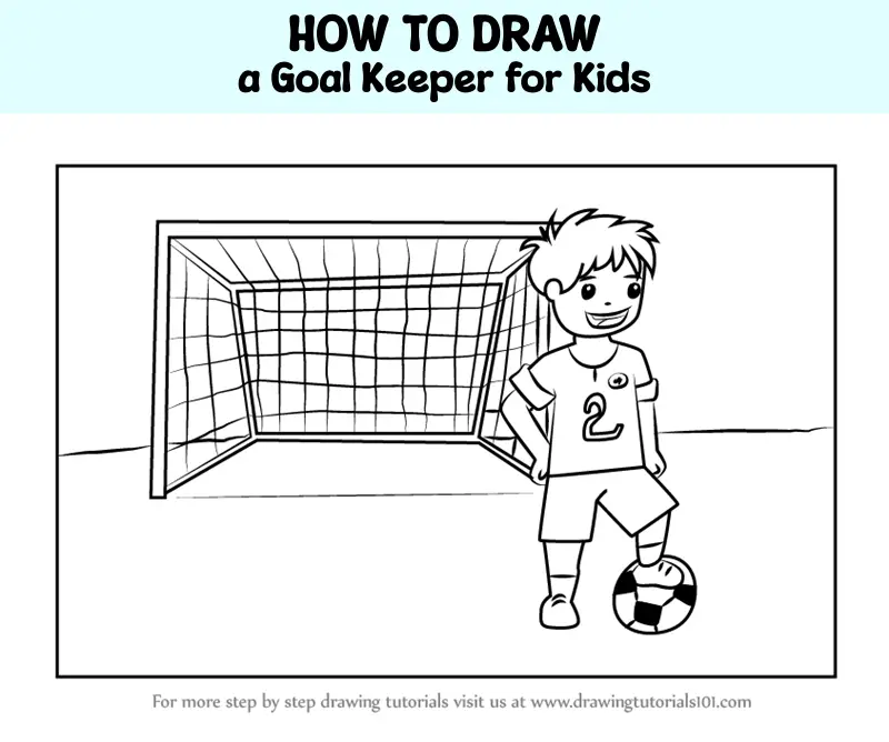 How to Draw a Goal Keeper for Kids (Other Occupations) Step by Step ...