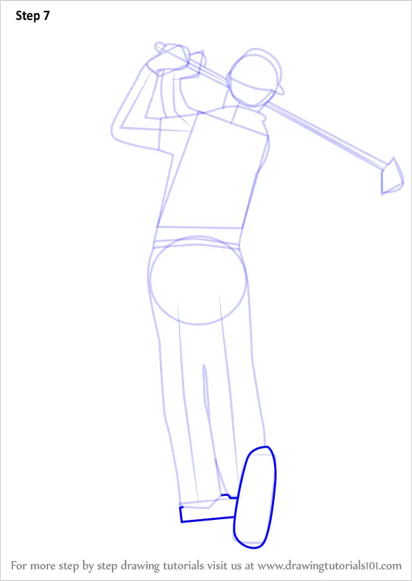 How to Draw a Golf Player (Other Occupations) Step by Step