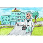 How to Draw a Hospital Building with Doctor
