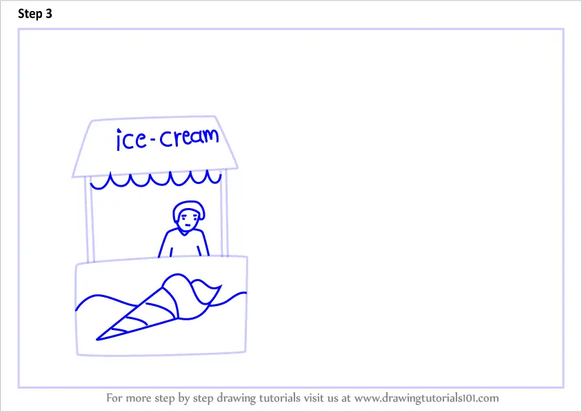 Learn How to Draw an Ice Cream Seller (Other Occupations) Step by Step