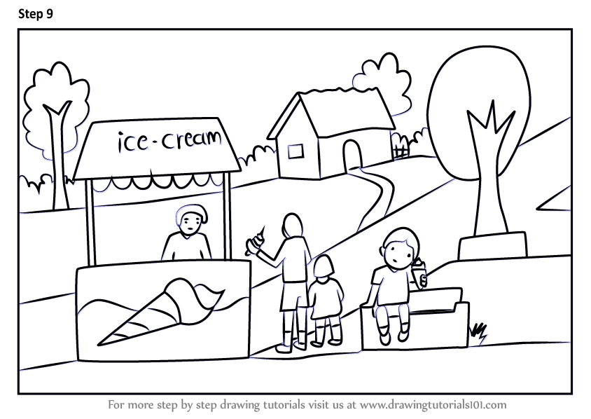 Learn How To Draw An Ice Cream Seller Other Occupations Step By