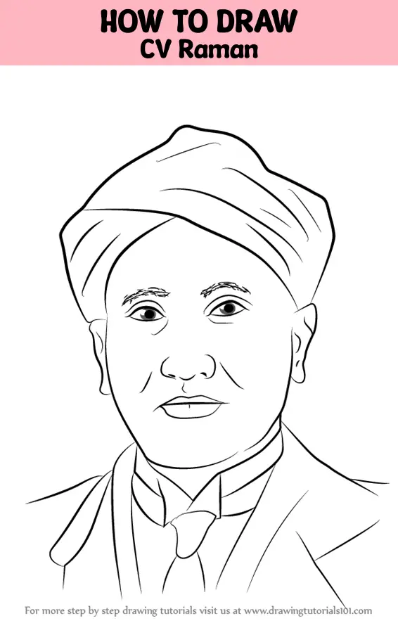 How to Draw CV Raman (Other People) Step by Step | DrawingTutorials101.com