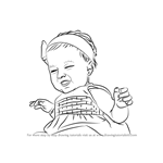 How to Draw Happy Baby Girl