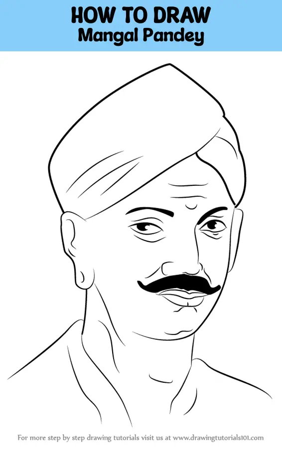 How to Draw Mangal Pandey (Other People) Step by Step ...