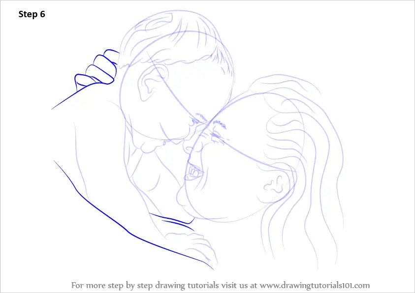 Learn How to Draw Mother Holding Infant (Other People) Step by Step