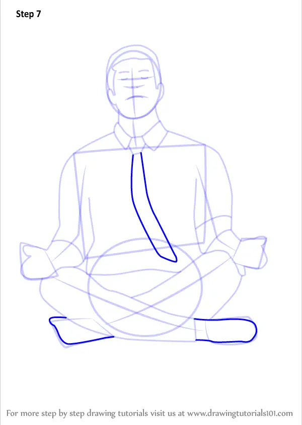 Learn How To Draw Person Meditating Other People Step By