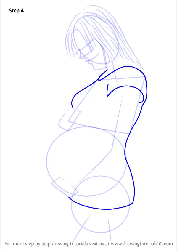How to Draw Pregnant Woman (Other People) Step by Step