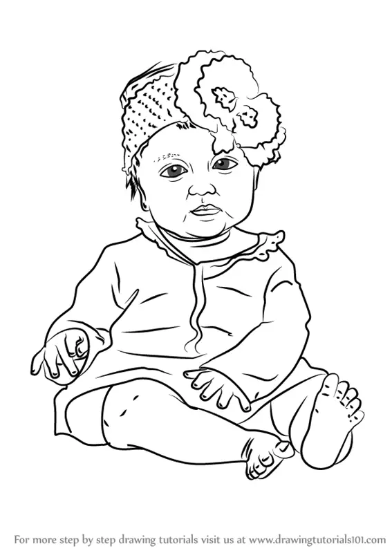 How to draw a cute baby girl easy Step by Step