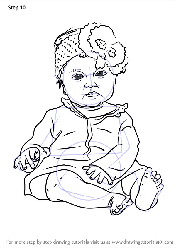 Learn How To Draw Sitting Baby Girl Other People Step By Step Drawing Tutorials