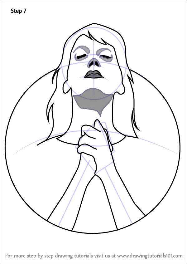 How to Draw Woman Praying (Other People) Step by Step