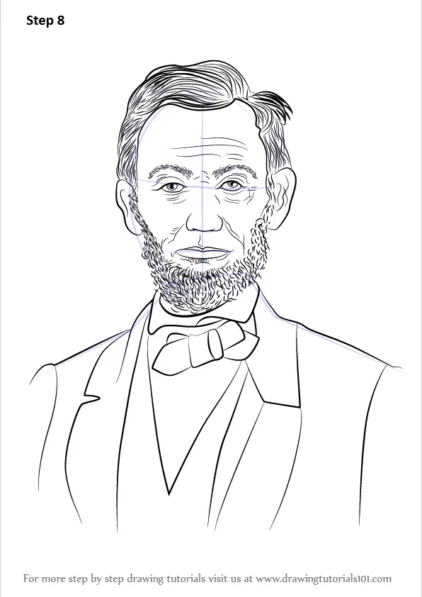 How to Draw Abraham Lincoln (Politicians) Step by Step