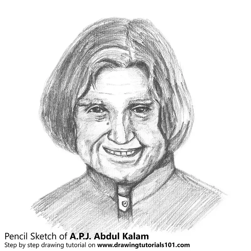 Pencil Sketch of APJ Abdul Kalam - Pencil Drawing