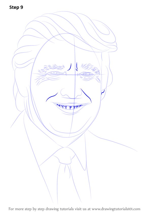 How to Draw Donald Trump (Politicians) Step by Step