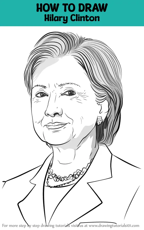 How to Draw Hilary Clinton (Politicians) Step by Step ...