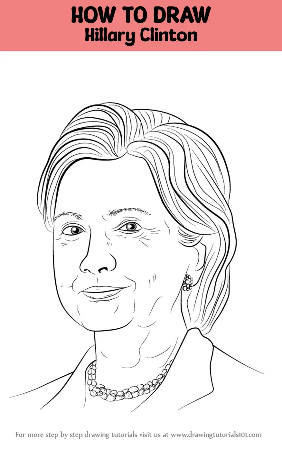 How to Draw Hillary Clinton (Politicians) Step by Step ...