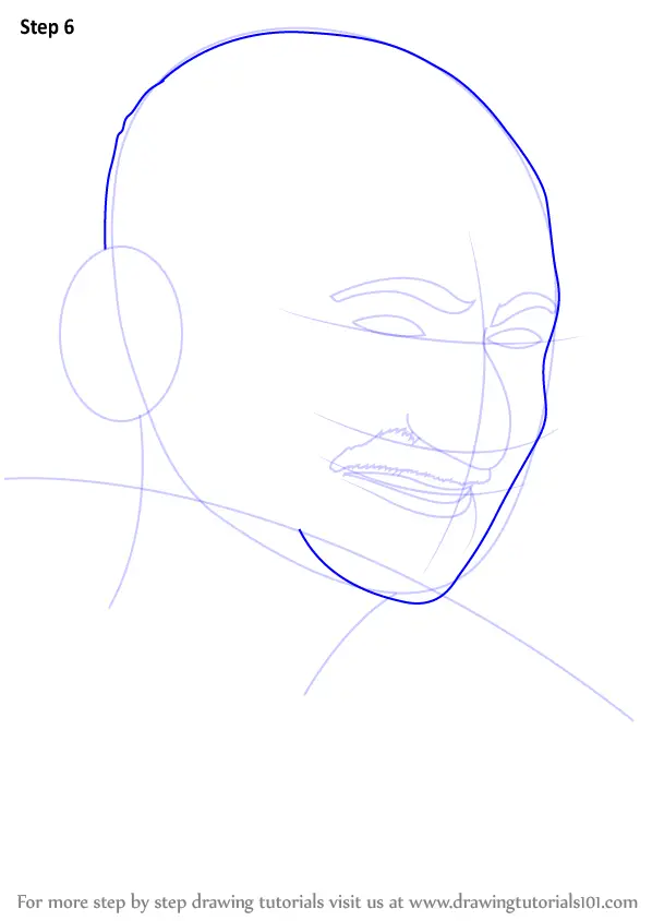 Learn How to Draw Mahatma Gandhi Politicians Step by Step  Drawing  Tutorials