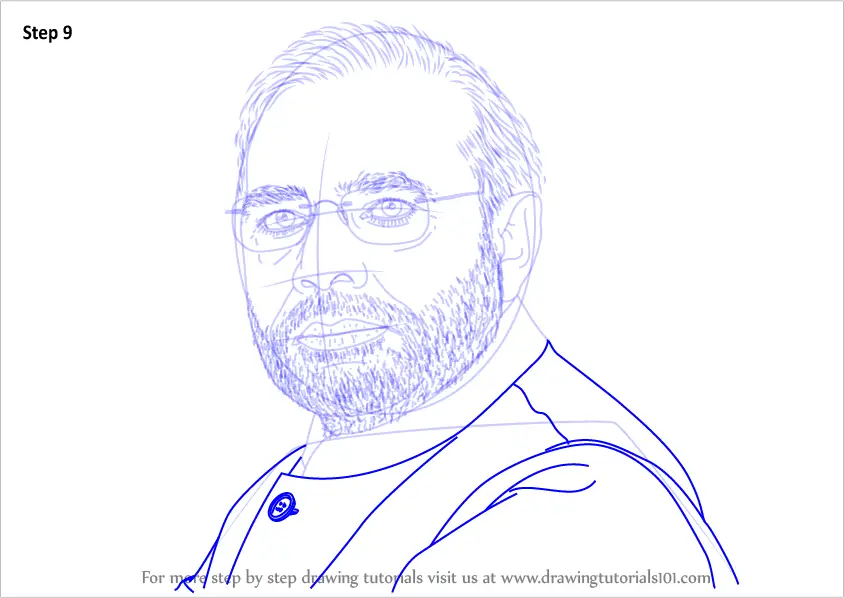 Step by Step How to Draw Narendra Modi 