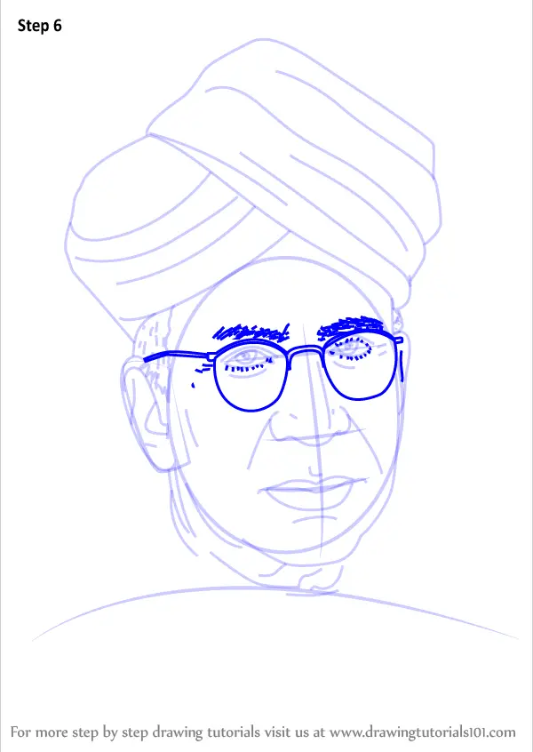 Learn How to Draw Sarvepalli Radhakrishnan (Politicians) Step by Step :  Drawing Tutorials