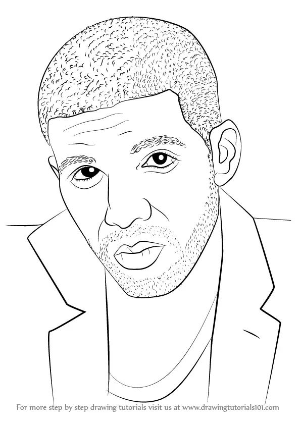 Learn How to Draw Drake (Rappers) Step by Step : Drawing Tutorials