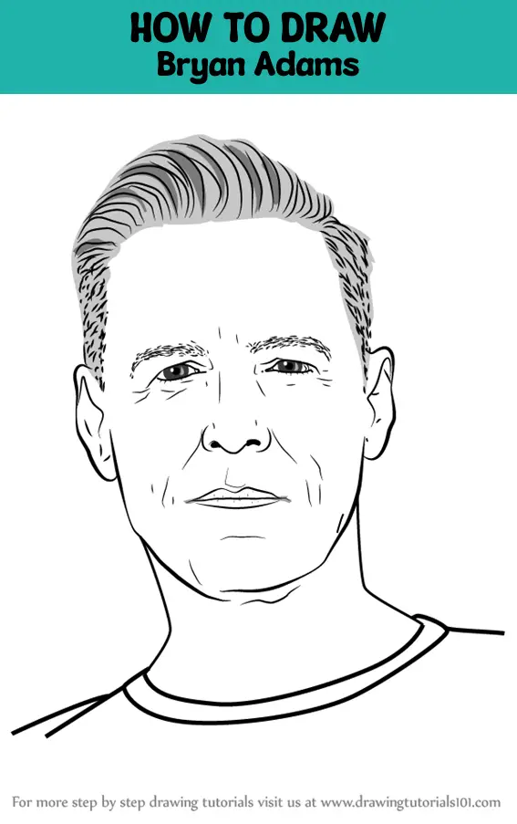 How To Draw Bryan Adams Singers Step By Step