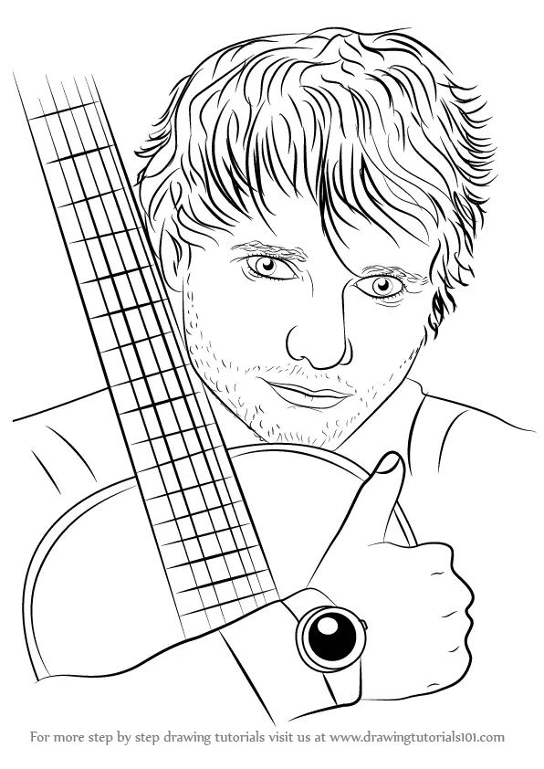 Learn How to Draw Ed Sheeran (Singers) Step by Step : Drawing Tutorials