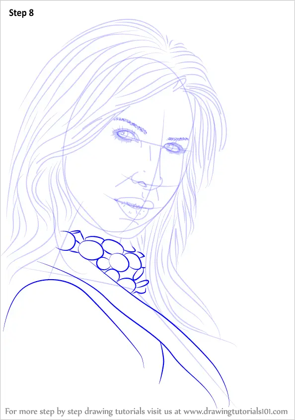 How to Draw Nancy Ajram (Singers) Step by Step | DrawingTutorials101.com