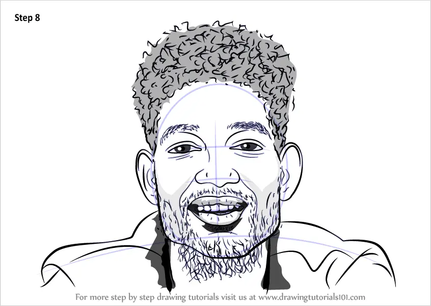 How to Draw PnB Rock (Singers) Step by Step | DrawingTutorials101.com