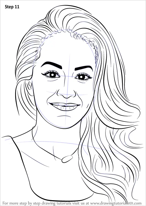 How to Draw Rita Ora (Singers) Step by Step | DrawingTutorials101.com