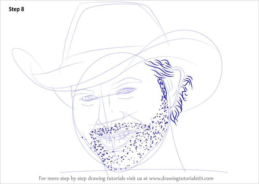 How to Draw Toby Keith (Singers) Step by Step | DrawingTutorials101.com