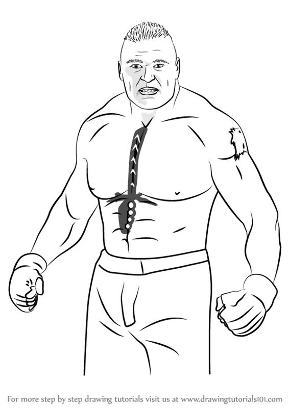 Learn How to Draw Brock Lesnar (Wrestlers) Step by Step Drawing Tutorials