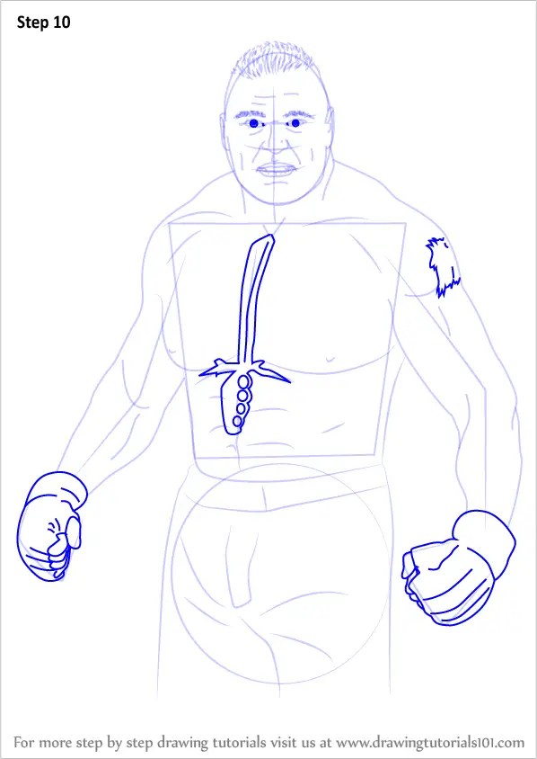 Learn How to Draw Brock Lesnar (Wrestlers) Step by Step : Drawing Tutorials