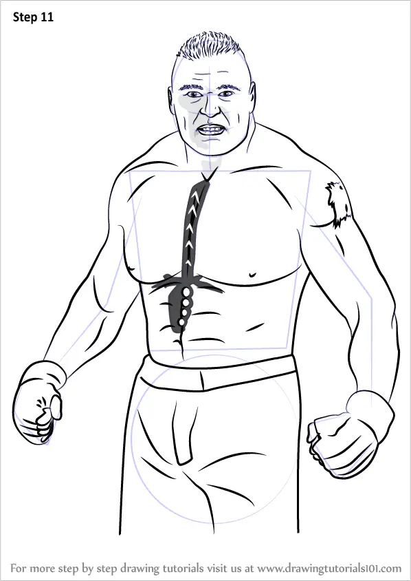 How to Draw Brock Lesnar (Wrestlers) Step by Step