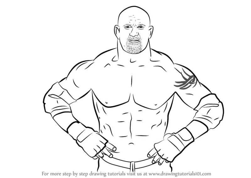 How to Draw Bill Goldberg (Wrestlers) Step by Step