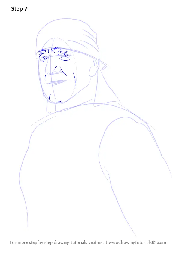 How to Draw Hulk Hogan (Wrestlers) Step by Step