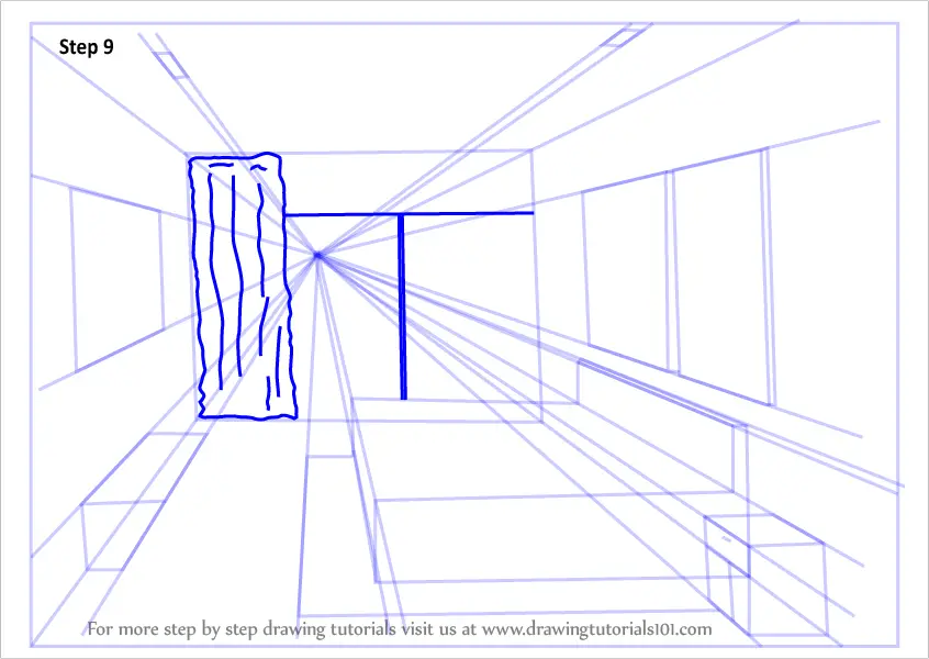 Learn How To Draw One Point Perspective Bedroom One Point