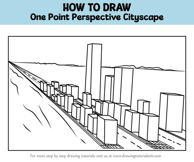 How to Draw One Point Perspective Cityscape