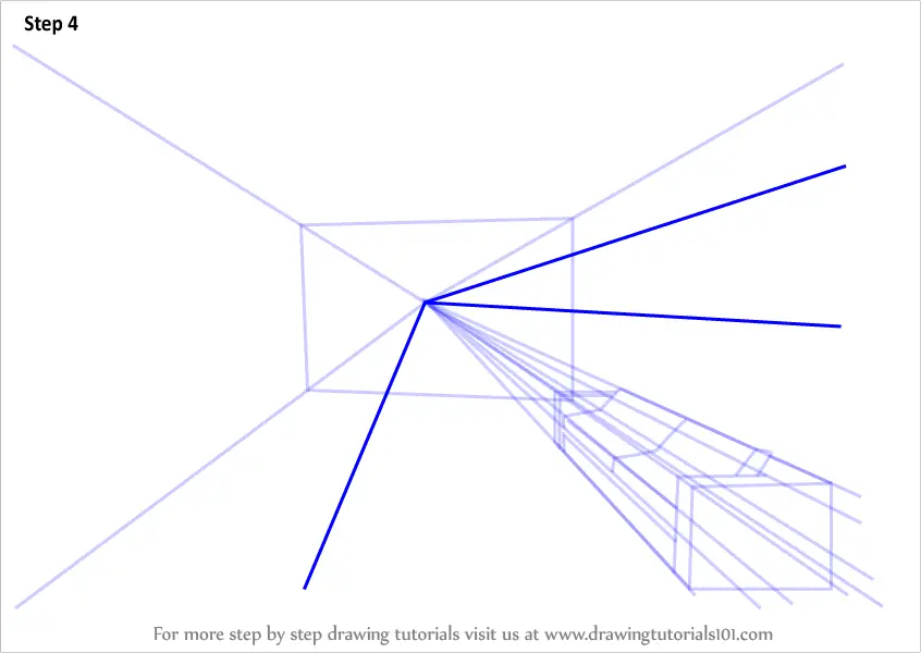 How to Draw One Point Perspective Room (One Point Perspective) Step by ...