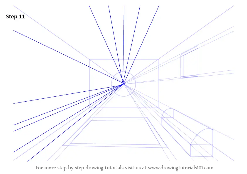 How to Draw a Room using One Point Perspective (One Point Perspective ...